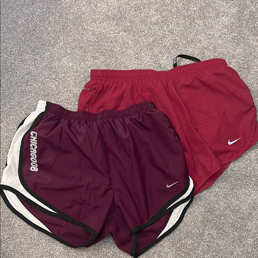 💠Nike Burgundy and Crimson Running Shorts Duo